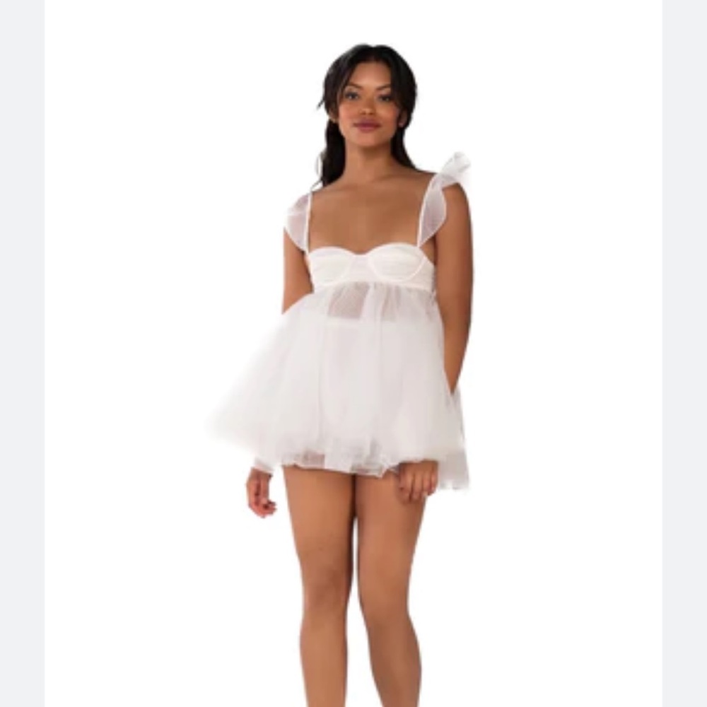 The Bar White Ruffled Mini Dress - Picture 2 of 5